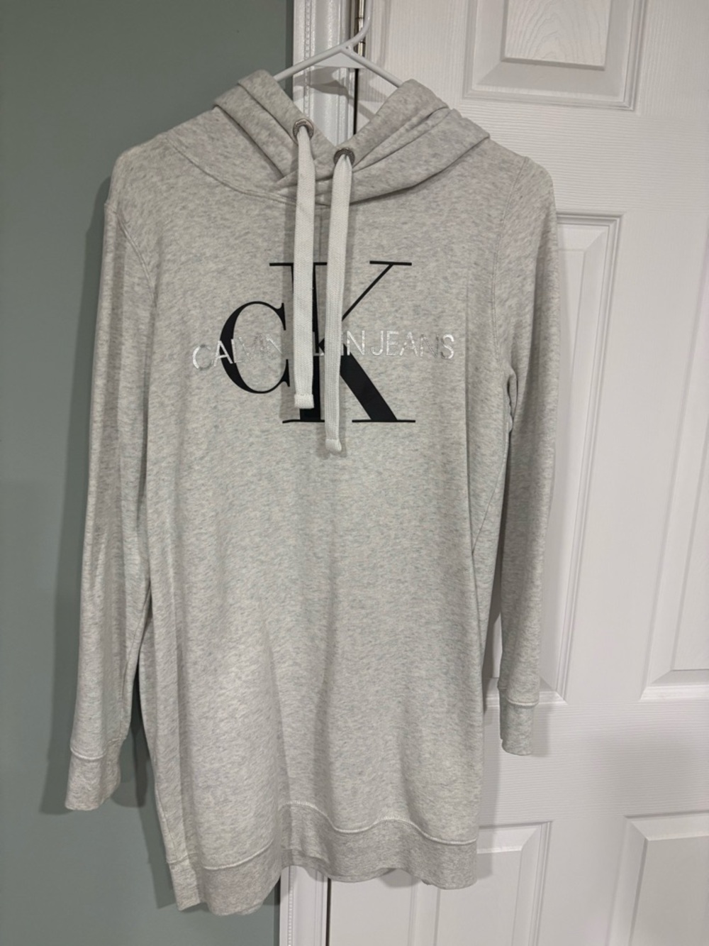 Calvin Klein Light Heather Gray Logo Hoodie